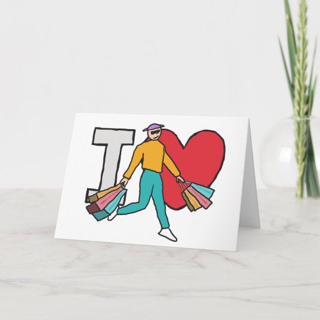 Carte J'adore le shopping (Devant)
