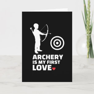 Carte  J'adore le tir à l'arc Design élégant silhouette 
