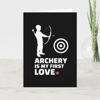 Carte J'adore le tir à l'arc Design élégant silhouette d