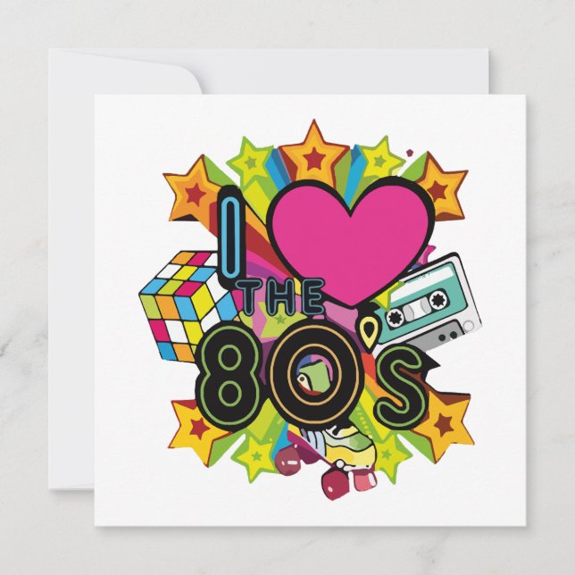 Carte j'adore les années 80 (Devant)