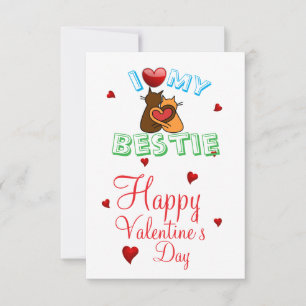 Carte J'adore mon Meilleure Amie Cœur