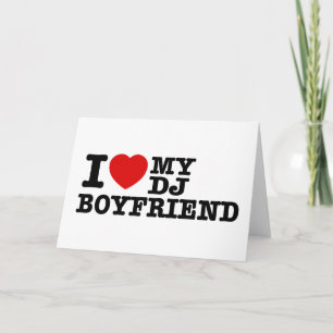 Carte J'adore mon petit ami dj