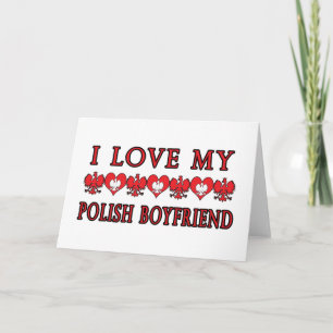 Carte J'adore mon petit ami polonais