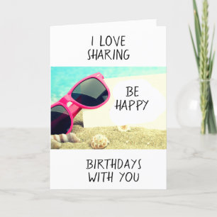 CARTE J'ADORE PARTAGER LES ANNIVERSAIRES AVEC VOUS - STY