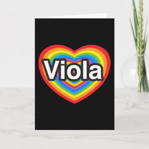 Carte J'adore Viola. Je t'aime Viola. Cœur