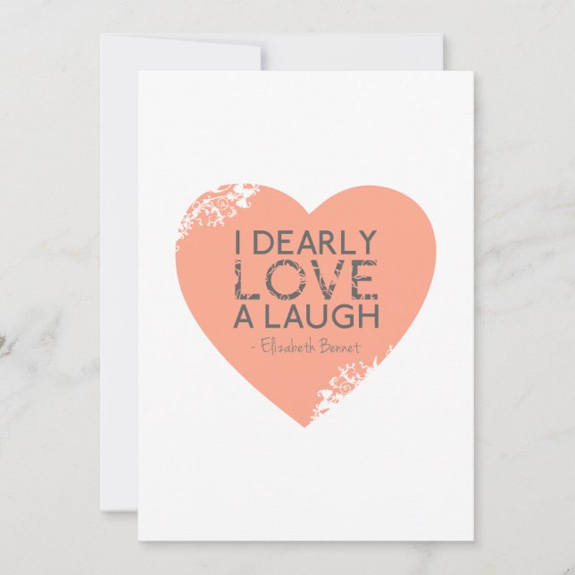 Carte J'Adore Vraiment Un Rire - Jane Austen Citation (Devant)