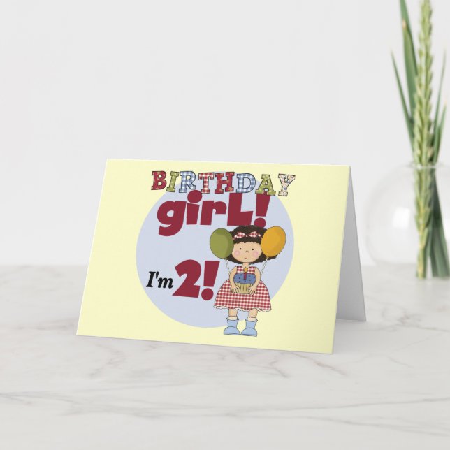 Carte J'ai 2 T-shirts et cadeaux pour fille d'anniversai (Devant)