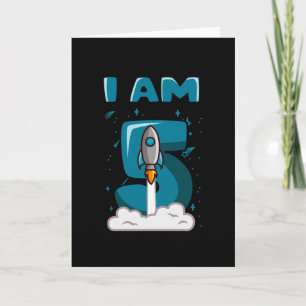 Carte J'AI 5 ans 5e anniversaire Boy Space Anniversaire