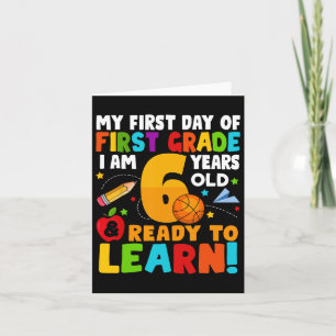 Carte J'ai 6 ans et je suis prêt à apprendre mon Ck To S