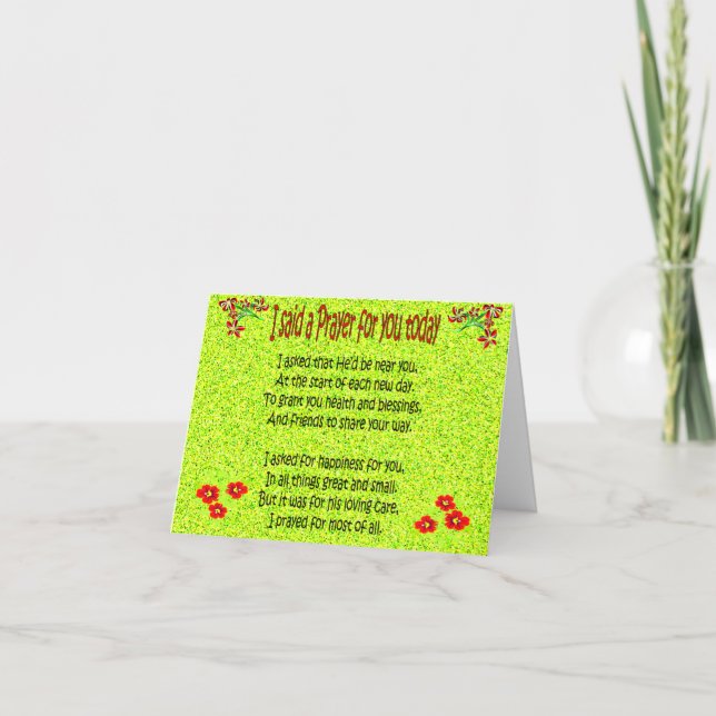 Carte J'ai dit une prière pour vous aujourd'hui (Devant)