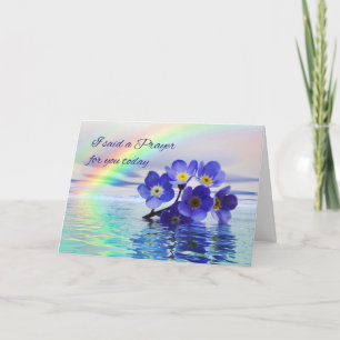 Carte J'ai dit une prière pour vous avec des fleurs oubl