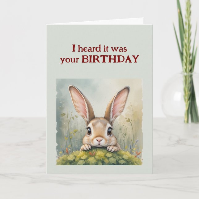 Carte J'ai entendu dire que c'était ton grand lapin d'an (Devant)