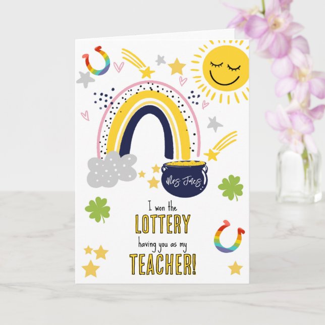 Carte J'ai gagné à la loterie en vous ayant comme profes (Orchidée)