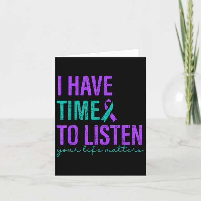 Carte J'Ai Le Temps D'Écouter La Sensibilisation À La Pr (Devant)