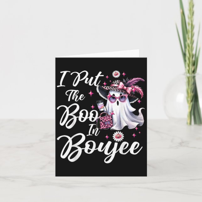 Carte J'ai mis le Boo dans Boujee Ghost Drôle Nk Léopard (Devant)