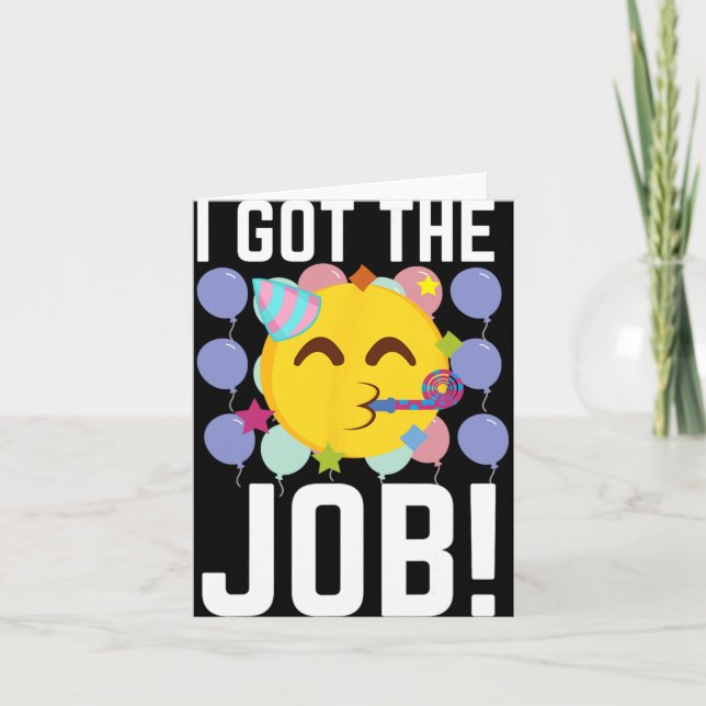 Carte J'ai obtenu le travail ! Nouvel emploi Embauché Pr (Devant)