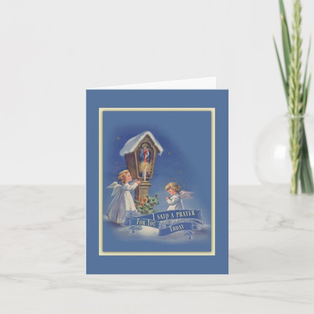 CARTE J'AI PRIÉ POUR VOUS AUJOURD'HUI ANGEL VIRGIN MARY (Devant)