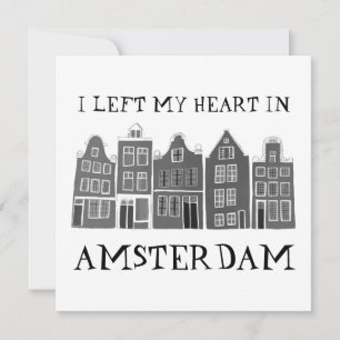Carte J'ai quitté mon coeur à Amsterdam Holland Canal Ma