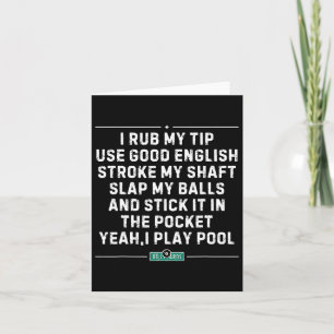 Carte J'Ai Rub My Tip Pool Player Vintage Snooker Funny 