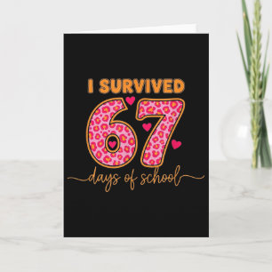 Carte J'ai survécu 67 jours d'école 100 jours Brainrot S