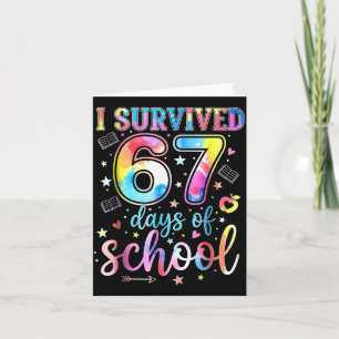 Carte J'ai Survécu 67 Jours D'école Drôle 67 Mème Enseig