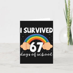 Carte J'ai survécu 67 jours d'école drôle mème étudiant 