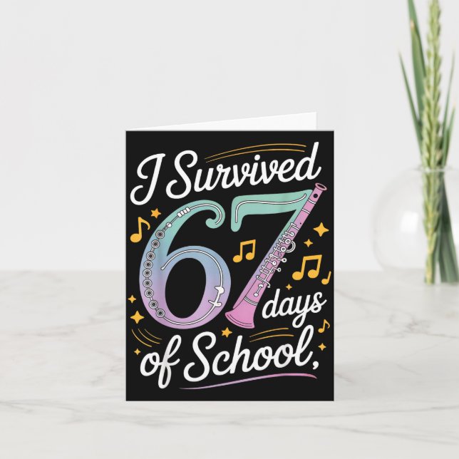 Carte J'ai survécu 67 jours d'école - Enseignants Étudia (Devant)