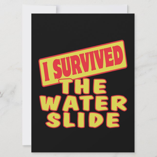 CARTE J'AI SURVÉCU À LA DIAPOSITIVE D'EAU (Devant)