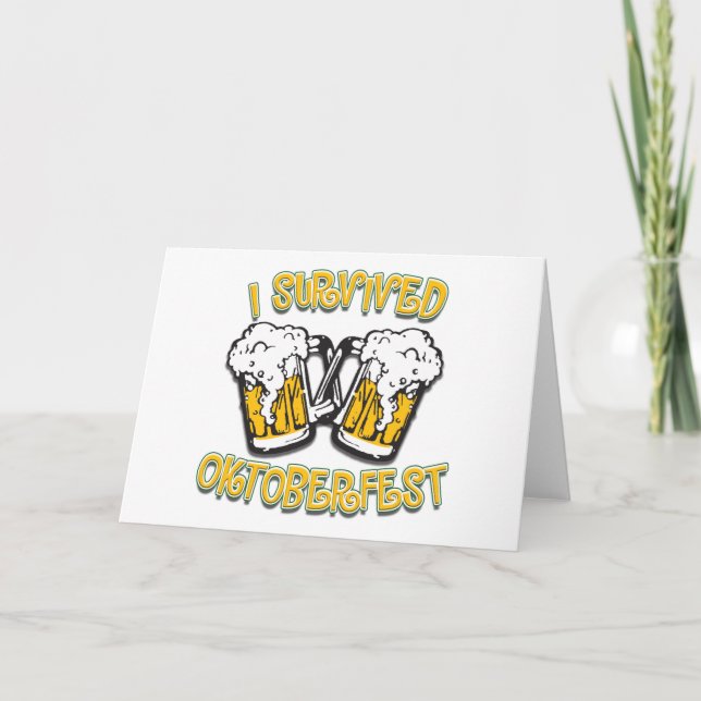 Carte J'ai survécu à la fête de la bière (Devant)