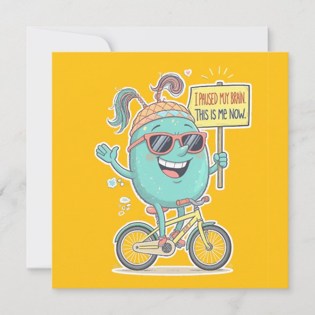 Carte J'Ai Suspendu Mon Cerveau - C'Est Moi Maintenant ! (Devant)