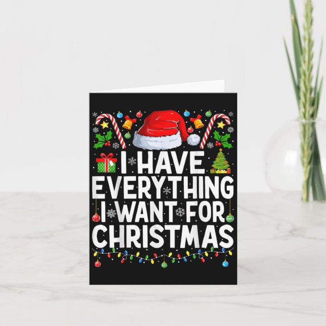 Carte J'Ai Tout Ce Que Je Veux Pour Noël Couple Noël (Devant)