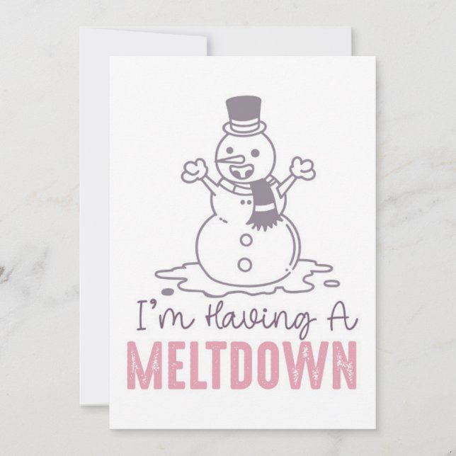 Carte J'ai une fonte - Drôle Snowman Design (Devant)