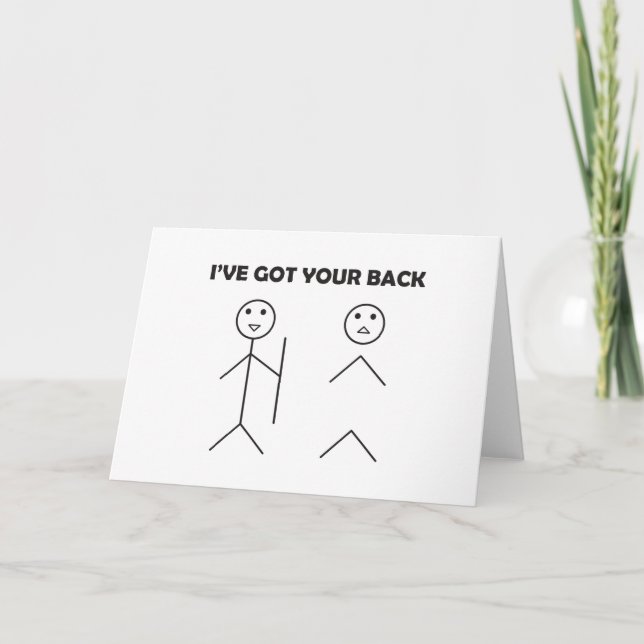 Carte J'ai votre dos - Stick figure (Devant)