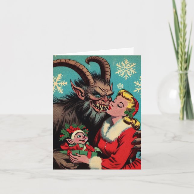 Carte J'ai vu maman embrasser Krampus (Devant)