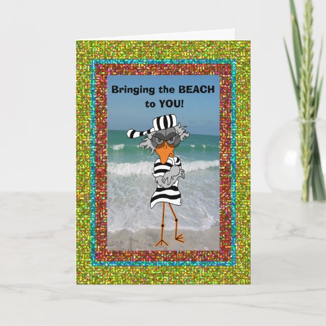 Carte Jailbird sur la plage. (Devant)
