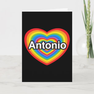 Carte J'aime Antonio. Je t'aime Antonio. Cœur