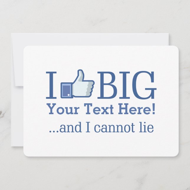 Carte J'aime Big Personnalisé avec votre création de tex (Devant)