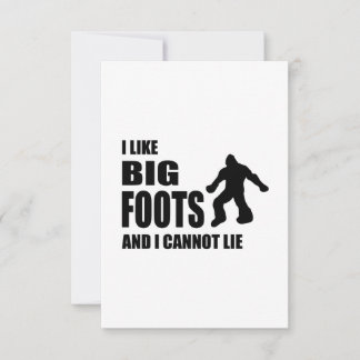 Carte J'aime Bigfoots et je ne peux pas mentir