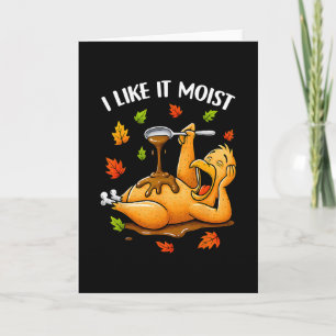 Carte J'aime ça Humide Drôle Dinde Humour Thanksgiving H
