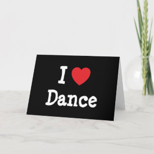 Carte J'aime Dance coeur personnalisé