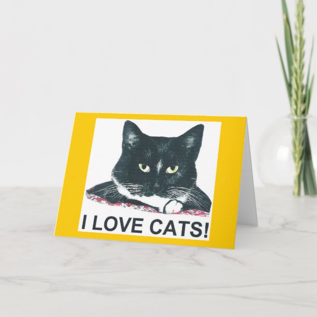 CARTE J'AIME DES CHATS ! (Devant)