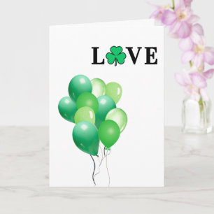 Carte J'AIME Irlande Ballon Vert Moderne Élégant
