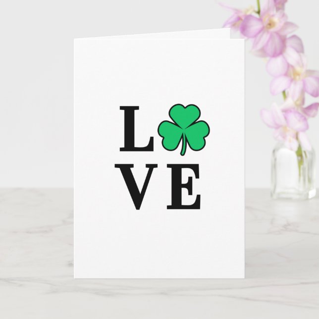 Carte J'aime Irlande Trèfle Shamrock Minimal Tout Usage (Orchidée)
