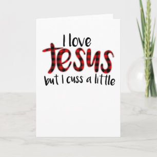 Carte J'Aime Jésus Mais Je Cusse Une Petite Chemise Drôl