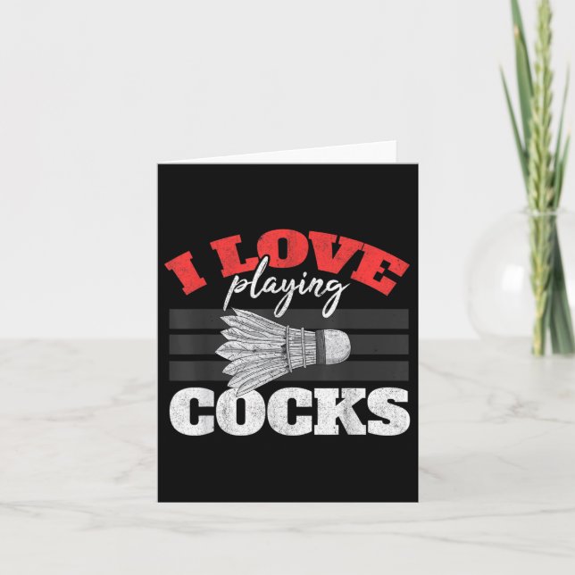 Carte J'Aime Jouer S Shuttle Birdie Badminton (Devant)