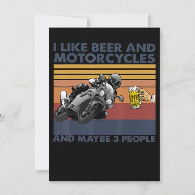 Carte J'Aime La Bière Et Les Motos - Motos Cadeau (Devant)