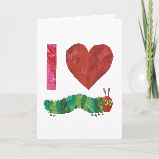 Carte J'Aime La Caterpillar Très Affamée (Devant)