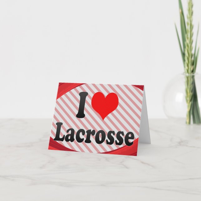 Carte J'aime la lacrosse (Devant)