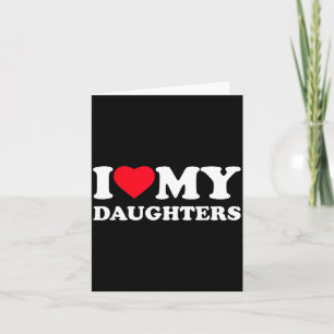 Carte J'aime le cœur de ma fille famille drôle