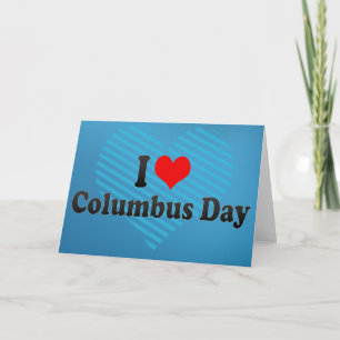 Carte J'aime le jour de Columbus
